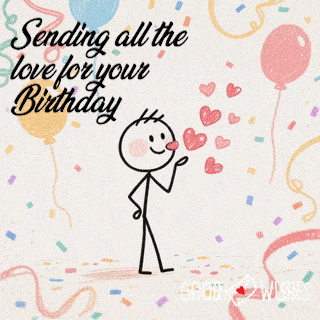 sending all the love for your birthday - animated gif