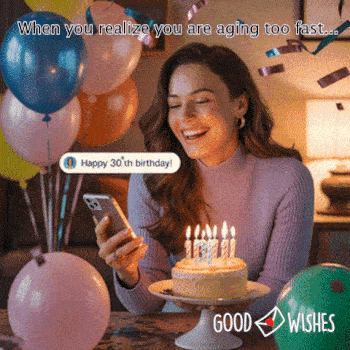 When you realize you are getting too fast - happy birthday cake - young and old woman - animated gif