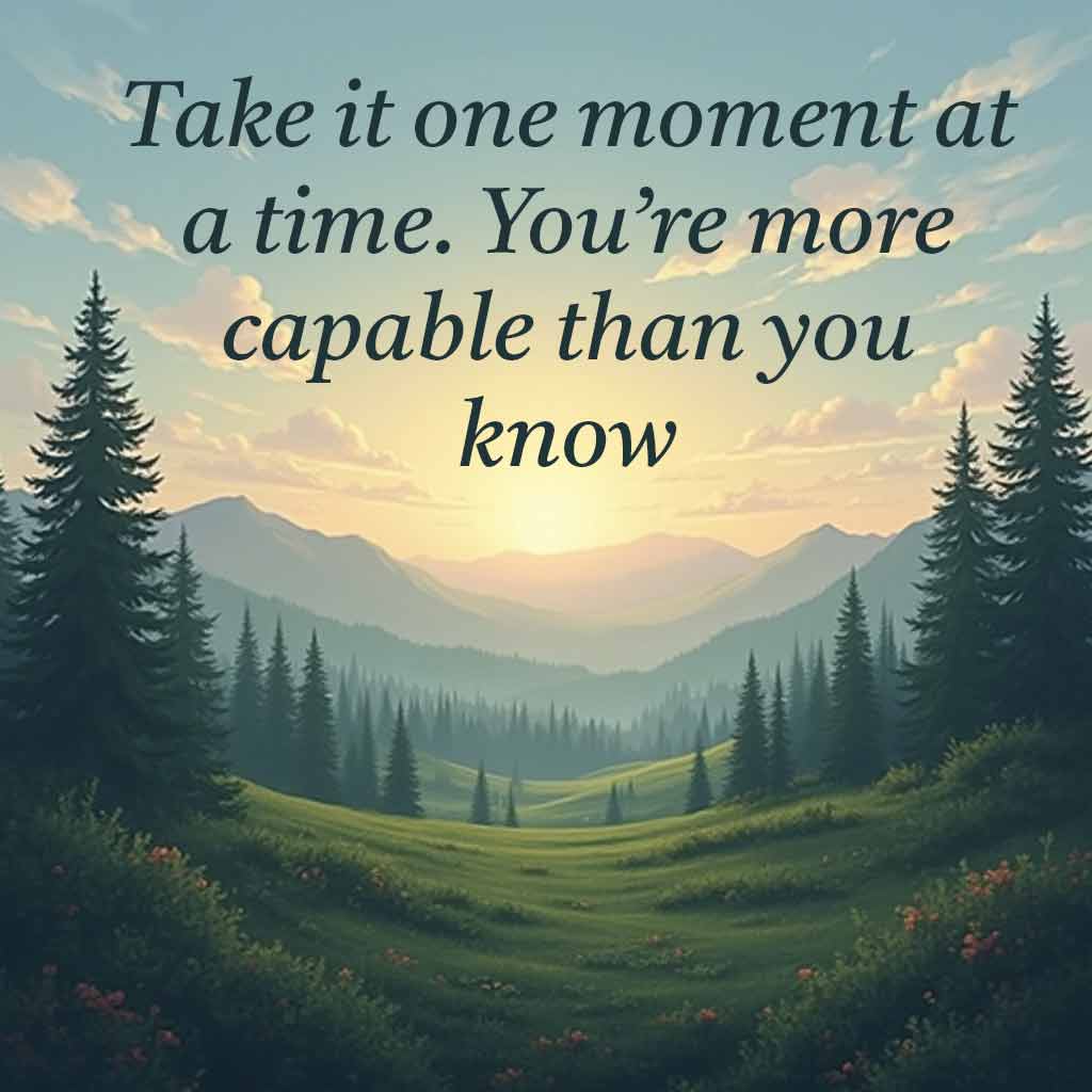 Take it one moment at a time. You’re more capable than you know