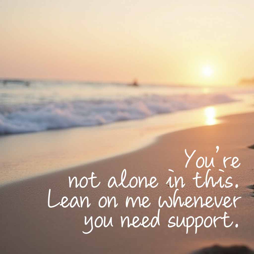 You’re not alone in this. Lean on me whenever you need support.