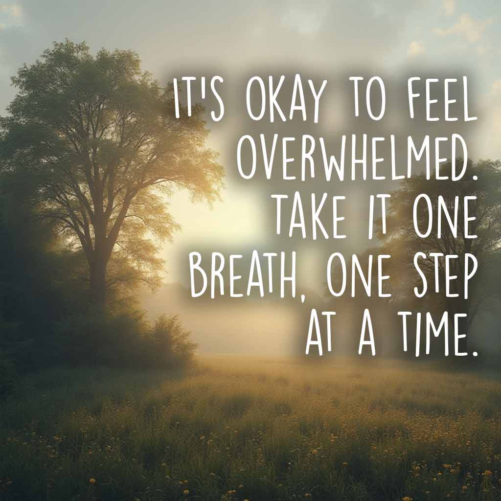 It’s okay to feel overwhelmed. Take it one breath, one step at a time.