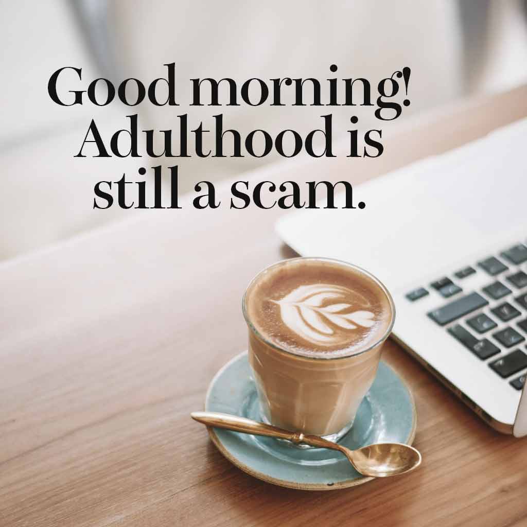 Good morning — adulthood is still a scam.