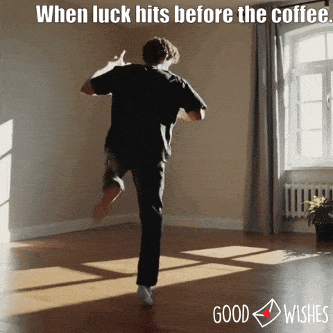 luck-before-coffee-dance Good luck dance before coffee - animated good luck gif