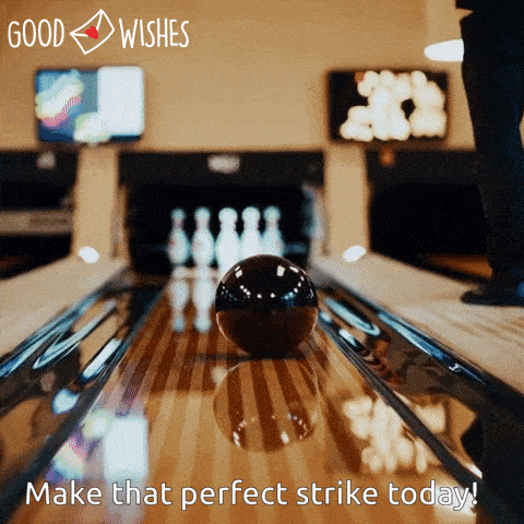 perfect-strike-good-luck Bowling alley strike in motion - animated good luck gif