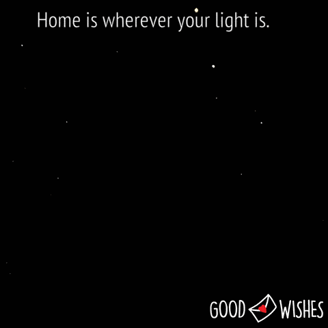 Home being drawn with light inside - animated love gif