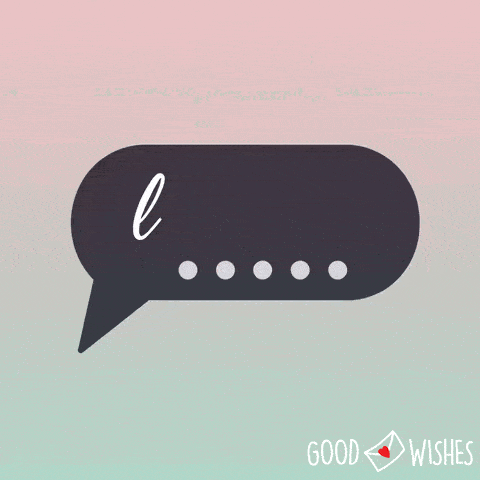 Love you written in a chat bubble - animated love gif