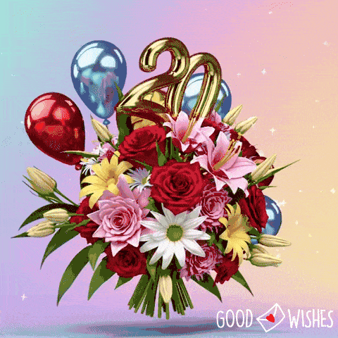 20 year anniversary bouquet - animated love gif 