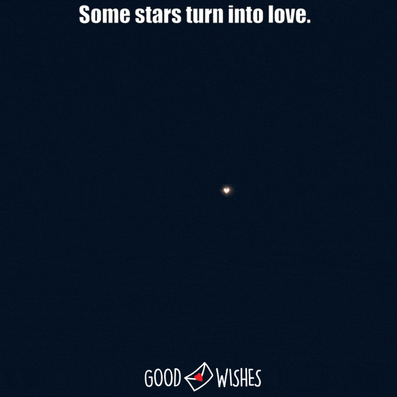 Heart beating in the sky - animated love gif