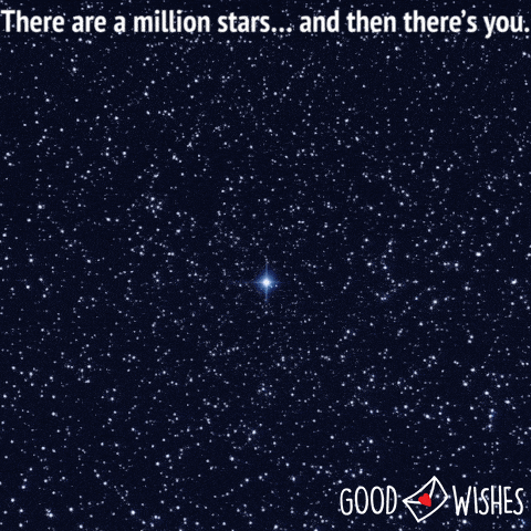 There are a million stars and then there is you - animated love gif